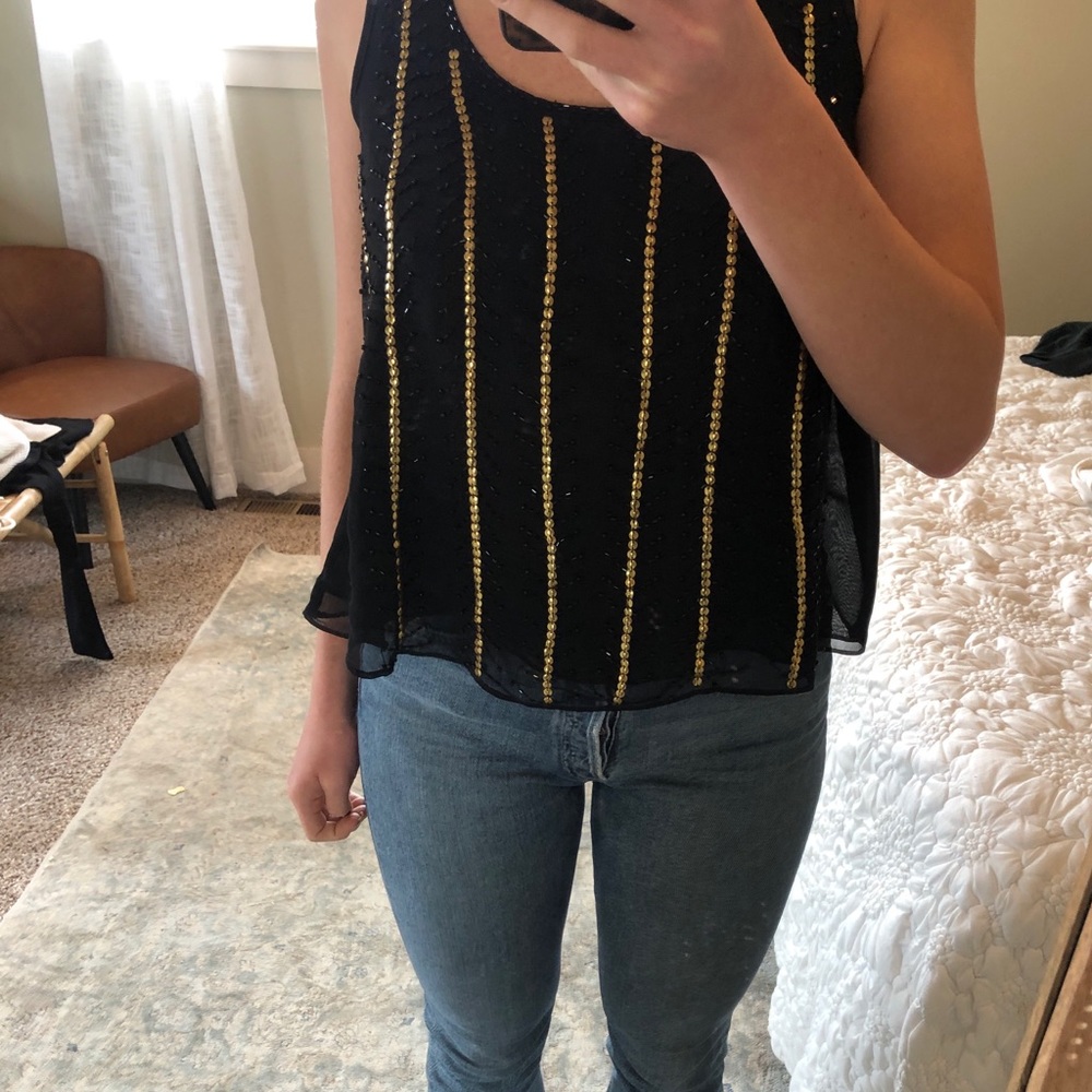 Black sequin top